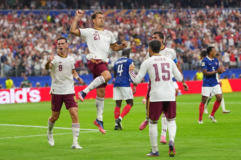 Spain’s Mikel Oyarzabal celebrates scoring from the penalty spot. Photo: AP Spain’s Mikel Oyarzabal celebrates scoring from the penalty spot. Photo: AP