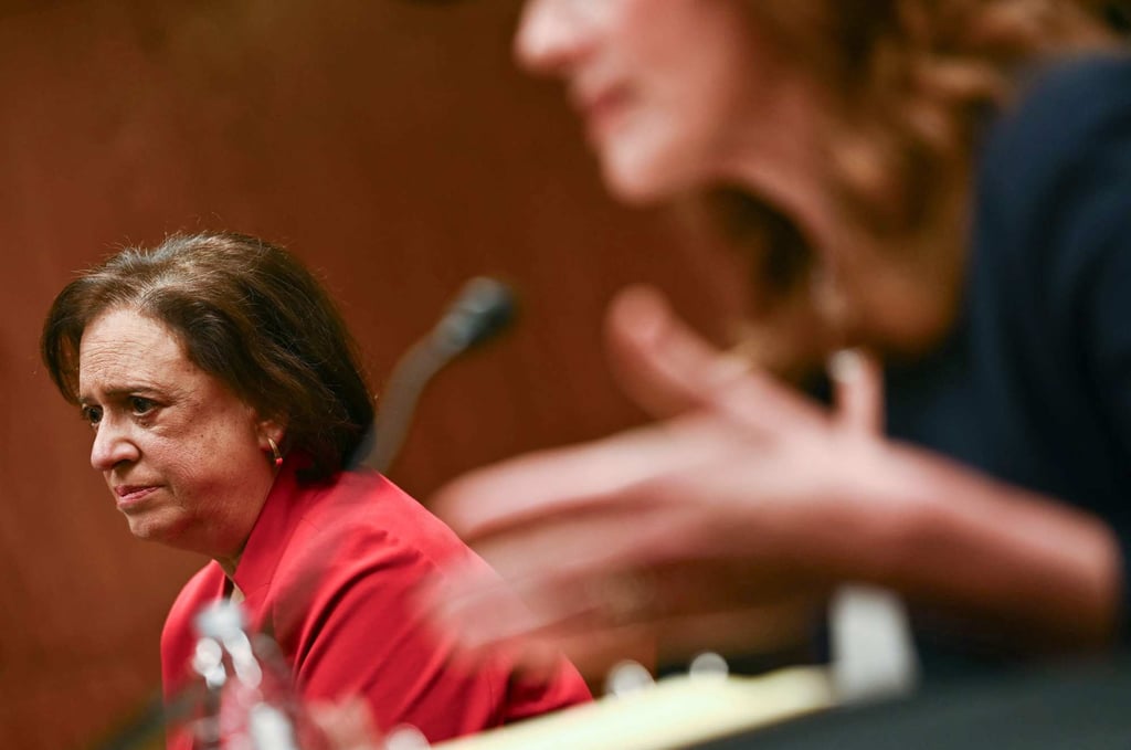 US Supreme Court Justices Elena Kagan (left) and Amy Coney Barrett testify during a Senate Appropriations Subcommittee on Financial Services hearing on Capitol Hill on Tuesday. Photo: AFP US Supreme Court Justices Elena Kagan (left) and Amy Coney Barrett testify during a Senate Appropriations Subcommittee on Financial Services hearing on Capitol Hill on Tuesday. Photo: AFP