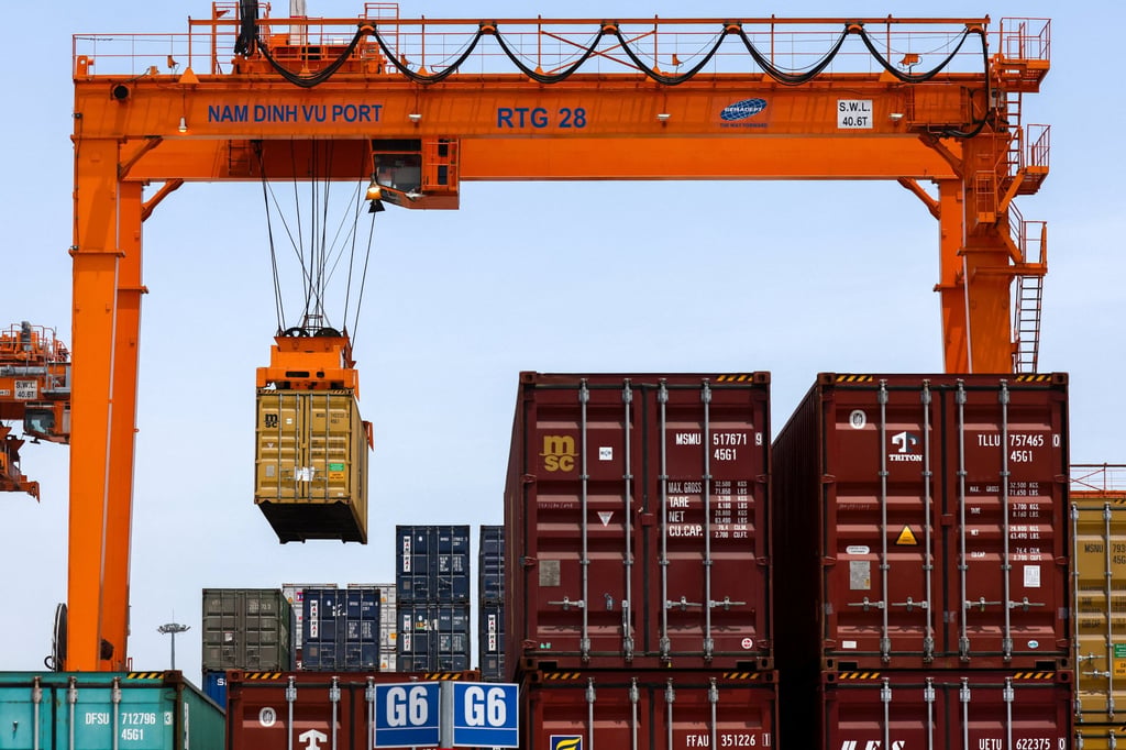 A container is loaded onto a cargo ship while docked at Hai Phong port in Vietnam in April 2025. Photo: Reuters A container is loaded onto a cargo ship while docked at Hai Phong port in Vietnam in April 2025. Photo: Reuters