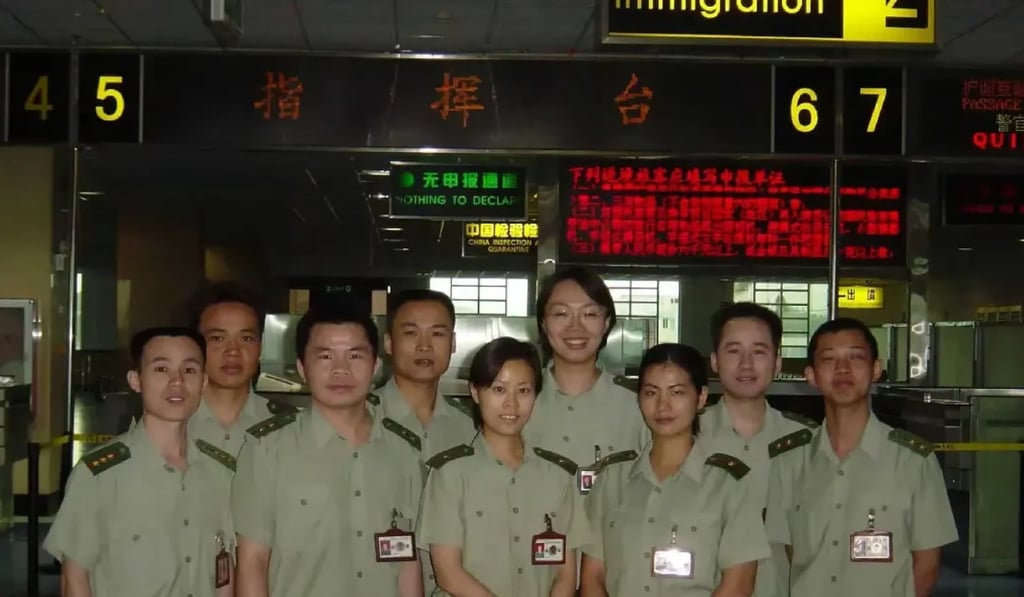 Zhu, third from right, worked closely with Deng, second from right; following his tragic death, she vowed to care for his parents to honour his heroic sacrifice. Photo: ycwb.com Zhu, third from right, worked closely with Deng, second from right; following his tragic death, she vowed to care for his parents to honour his heroic sacrifice. Photo: ycwb.com