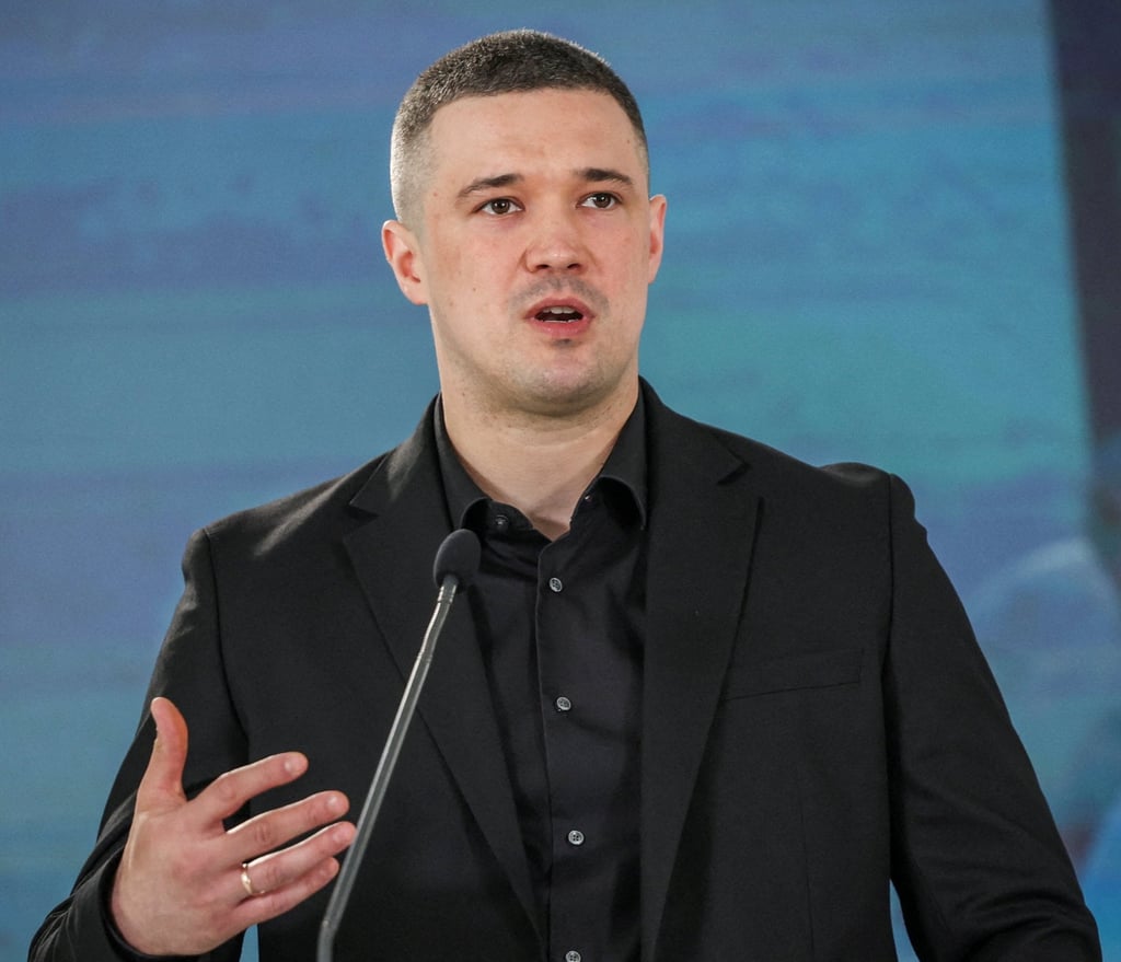 Ukraine’s then defence minister Mykhailo Fedorov speaks at a press conference in Kyiv on July 1. Photo: Reuters Ukraine’s then defence minister Mykhailo Fedorov speaks at a press conference in Kyiv on July 1. Photo: Reuters