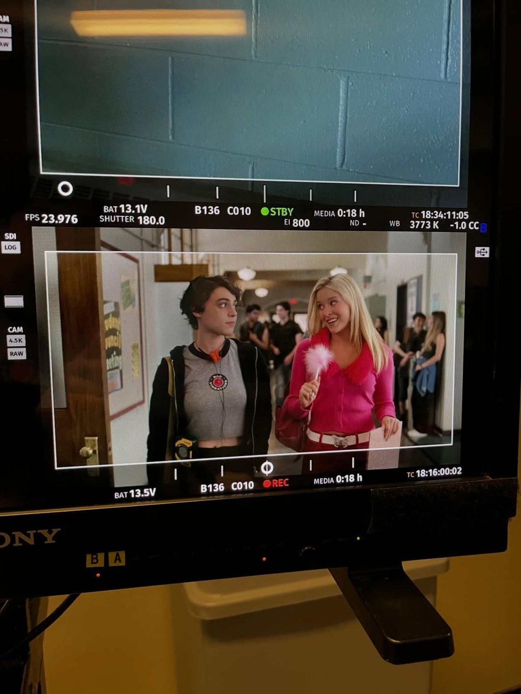 Gabrielle Policano shares a photo of a scene from Elle being played back, featuring her character, Liz, and Elle Woods, played by Lexi Minetree, on July 10. Photo: @gabbypolicano/Instagram Gabrielle Policano shares a photo of a scene from Elle being played back, featuring her character, Liz, and Elle Woods, played by Lexi Minetree, on July 10. Photo: @gabbypolicano/Instagram