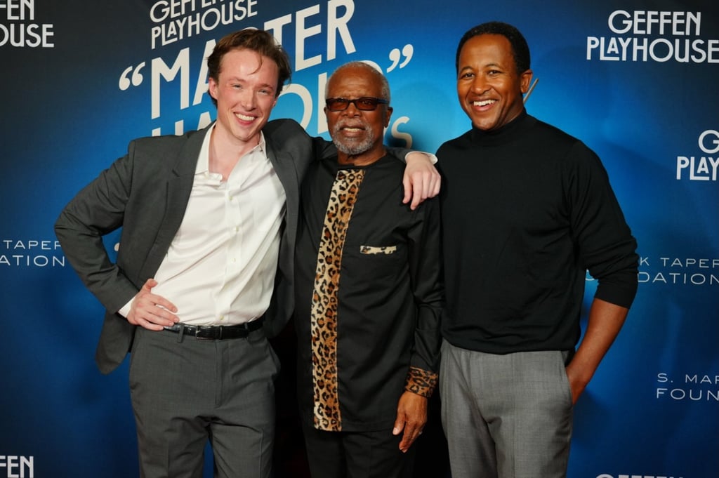 Benjamin Beatty with John Kani (centre) at the opening of “Master Harold”... and the Boys, in April. Photo: @geffenplayhouse/Instagram Benjamin Beatty with John Kani (centre) at the opening of “Master Harold”... and the Boys, in April. Photo: @geffenplayhouse/Instagram