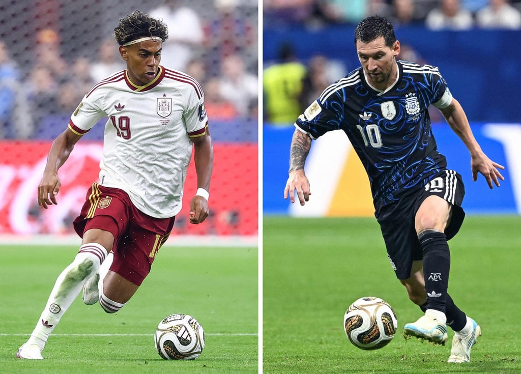 The battle for the World Cup could also decide whether Lamine Yamal (left) or Lionel Messi comes out on top in the race for the Ballon d’Or. Photo: AFP The battle for the World Cup could also decide whether Lamine Yamal (left) or Lionel Messi comes out on top in the race for the Ballon d’Or. Photo: AFP