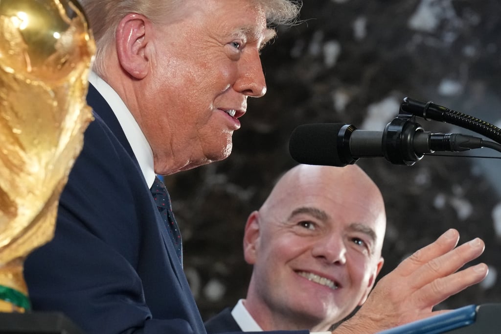 Donald Trump also took a gentle swipe at England coach Thomas Tuchel at the reception. Photo: AP Donald Trump also took a gentle swipe at England coach Thomas Tuchel at the reception. Photo: AP