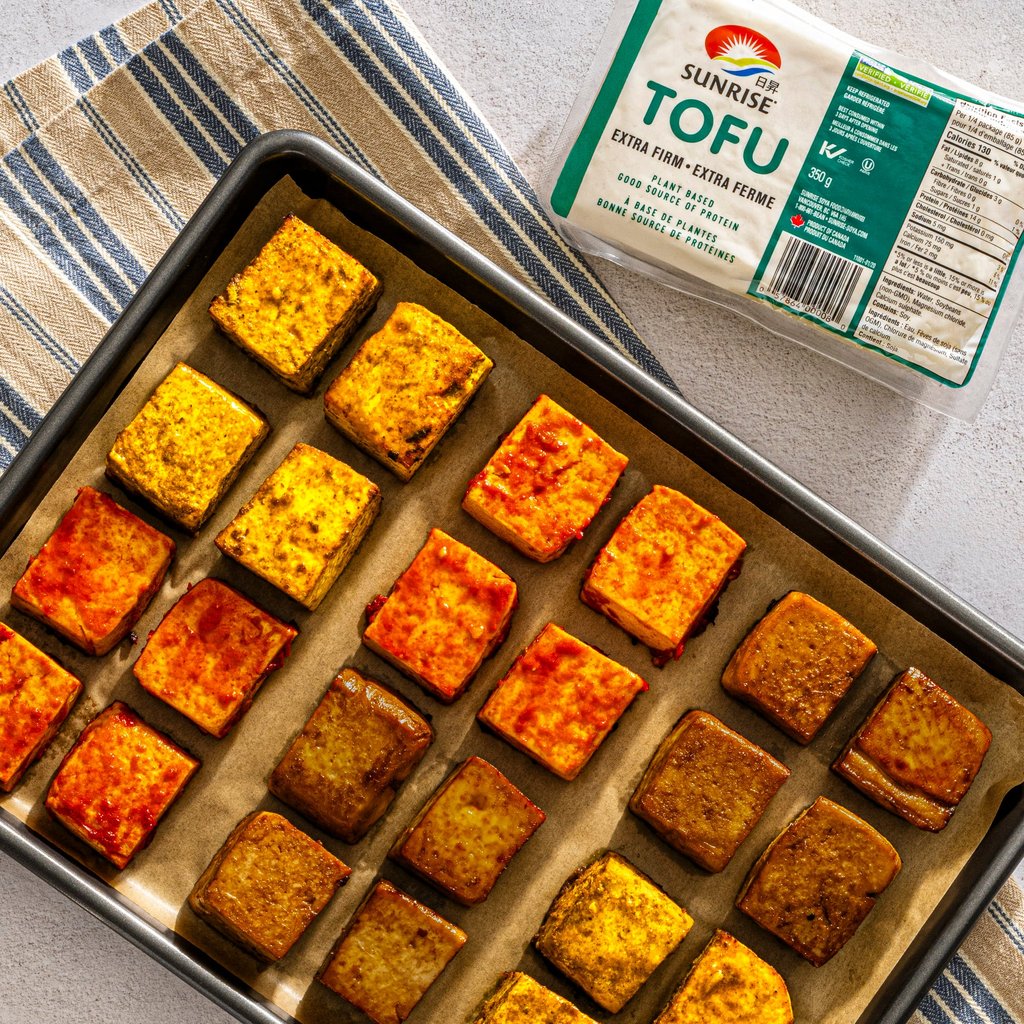 Marinated tofu cubes. Photo: Sunrise Soya Foods Marinated tofu cubes. Photo: Sunrise Soya Foods