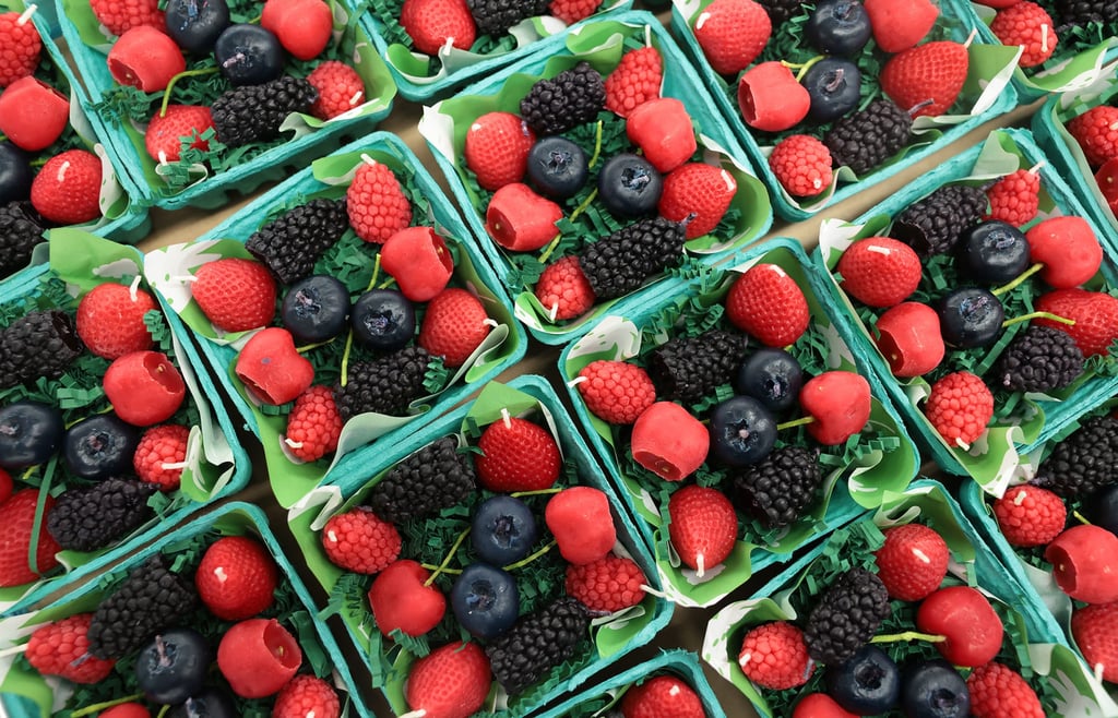 Mixed berry candles packed in moulded-pulp baskets at Happy Organics’ studio in Los Angeles. Photo: TNS Mixed berry candles packed in moulded-pulp baskets at Happy Organics’ studio in Los Angeles. Photo: TNS