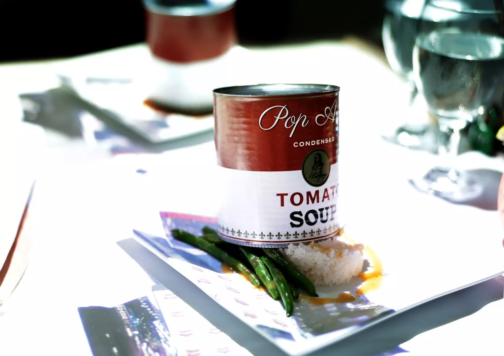 A Campbellâs-inspired tomato soup can covers a main course at 7 Paintingsâ art-forward immersive dining event in Los Angeles. Photo: Los Angeles Times/TNS A Campbellâs-inspired tomato soup can covers a main course at 7 Paintingsâ art-forward immersive dining event in Los Angeles. Photo: Los Angeles Times/TNS