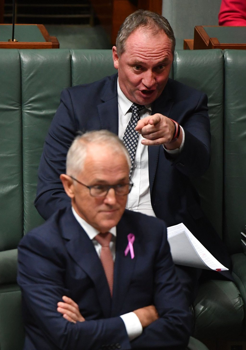 Then Australian prime minister Malcolm Turnbull (front) and deputy prime minister Barnaby Joyce take questions in the House of Representatives on February 15, 2018. Photo: EPA-EFE Then Australian prime minister Malcolm Turnbull (front) and deputy prime minister Barnaby Joyce take questions in the House of Representatives on February 15, 2018. Photo: EPA-EFE