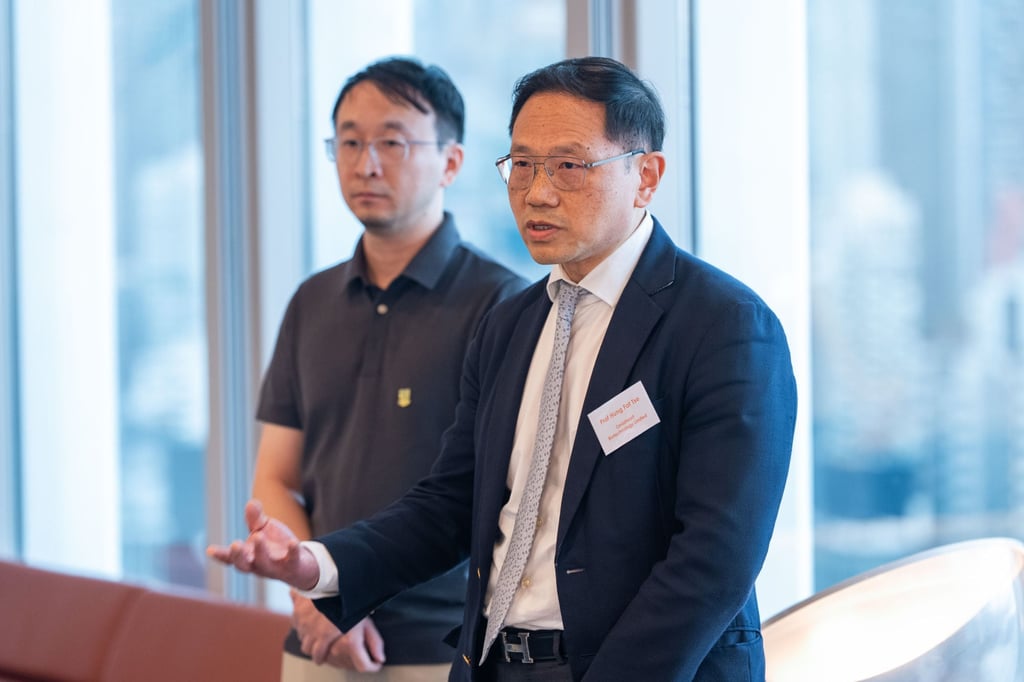 Professor Hung-fat Tse, founder of OmisHeart Biotechnology, outlines his company’s cardiac therapies during the Jury Day. Professor Hung-fat Tse, founder of OmisHeart Biotechnology, outlines his company’s cardiac therapies during the Jury Day.