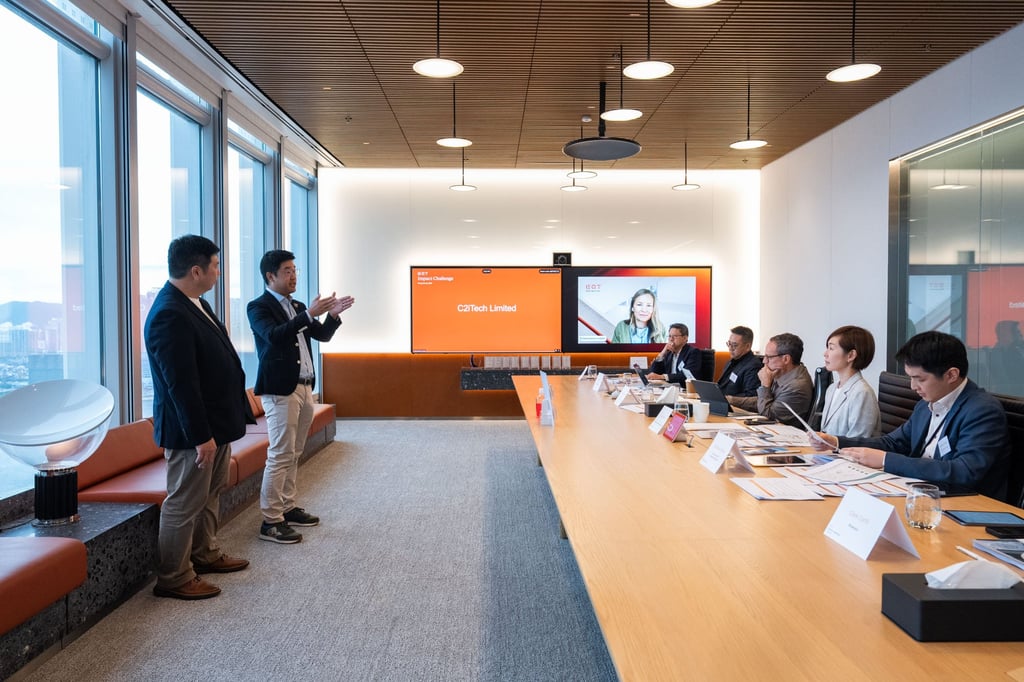 Dr Alfred Ho (second left), C2iTech’s vice-president of business development, makes a point during the Jury Day. Dr Alfred Ho (second left), C2iTech’s vice-president of business development, makes a point during the Jury Day.