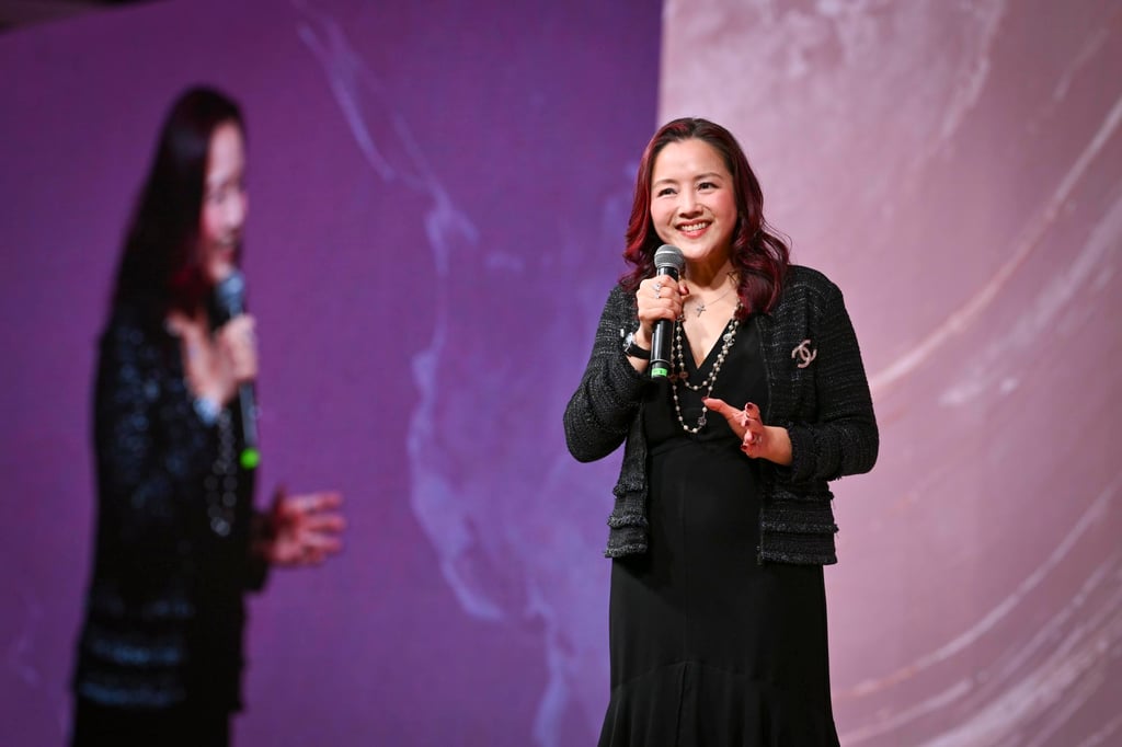 Jacquelyn Tan, head of group personal financial services for UOB, speaks at the UOB Privilege Banking Investment Outlook Event held in June, where perspectives on the market outlook for the second half of the year were shared with Privilege Banking clients. Photo: UOB