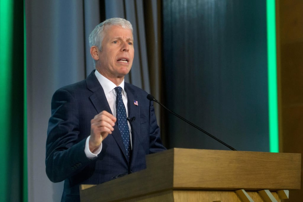 US Energy Secretary Chris Wright speaks at the US Iraq Business Summit in Washington on Friday. Photo: AP US Energy Secretary Chris Wright speaks at the US Iraq Business Summit in Washington on Friday. Photo: AP
