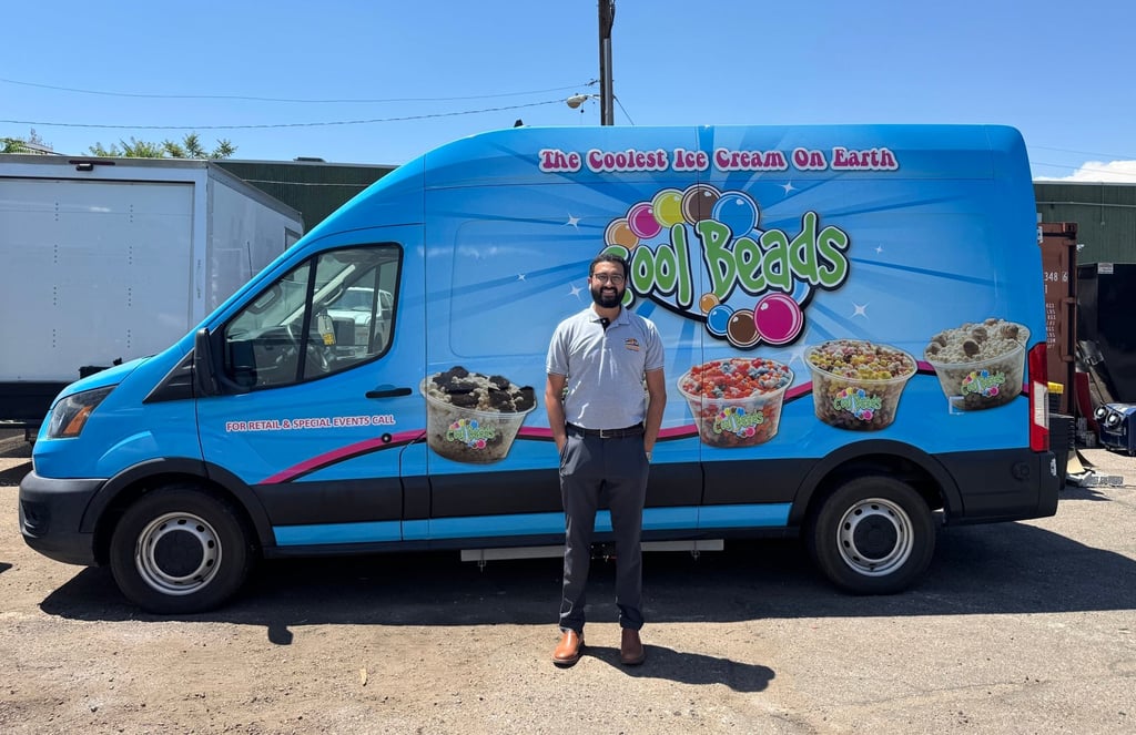 Appu Jacob Varghese, owner of Colorado-based Zion Foodtrucks, stands in front of one of the company’s custom-built mobile restaurants. Photo: Handout Appu Jacob Varghese, owner of Colorado-based Zion Foodtrucks, stands in front of one of the company’s custom-built mobile restaurants. Photo: Handout