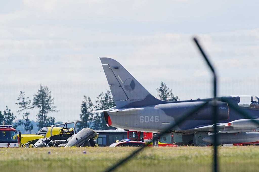 Rescuers work at the site of a helicopter crash in Namest nad Oslavou, Czech Republic on Thursday. Photo: CTK via AP Rescuers work at the site of a helicopter crash in Namest nad Oslavou, Czech Republic on Thursday. Photo: CTK via AP