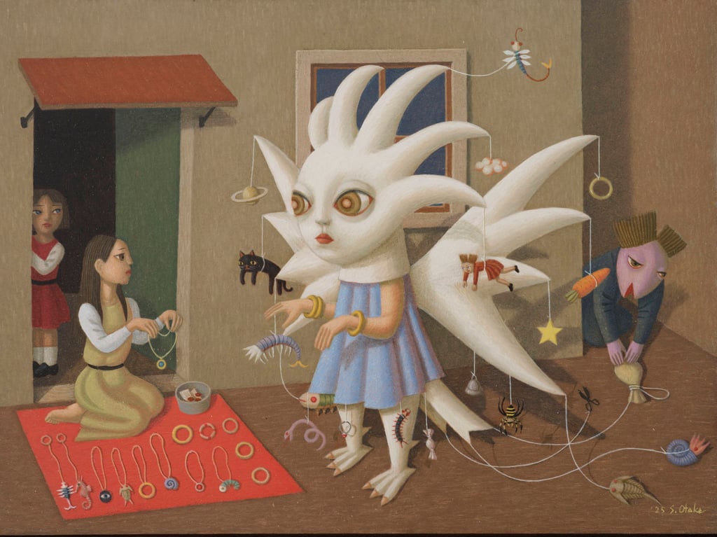 The Magnate (2025) by Shigeo Otake. Otake’s paintings unfold like allegories. Photo: Shigeo Otake The Magnate (2025) by Shigeo Otake. Otake’s paintings unfold like allegories. Photo: Shigeo Otake