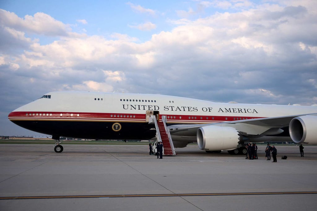 Air Force One is seen on the tarmac at Joint Base Andrews, Maryland, on Wednesday. Photo: AFP Air Force One is seen on the tarmac at Joint Base Andrews, Maryland, on Wednesday. Photo: AFP