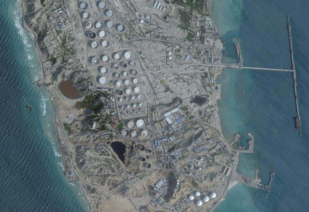 A satellite image shows an oil terminal at Kharg Island, Iran, in February 25. Photo: 2026 Planet Labs PBC/Reuters A satellite image shows an oil terminal at Kharg Island, Iran, in February 25. Photo: 2026 Planet Labs PBC/Reuters