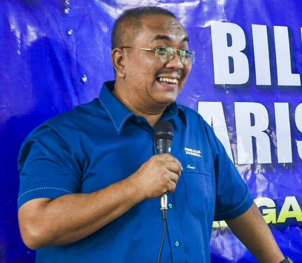 Muhammad Sanusi Md Nor speaks at a Barisan Nasional rally on Saturday. Photo: Facebook/N24MuhammadSanusiMdNor Muhammad Sanusi Md Nor speaks at a Barisan Nasional rally on Saturday. Photo: Facebook/N24MuhammadSanusiMdNor