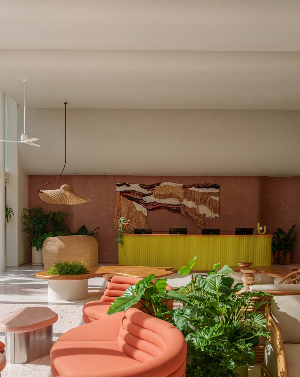 The front desk lobby is decorated with colourful and whimsical furniture. Photo: Handout The front desk lobby is decorated with colourful and whimsical furniture. Photo: Handout