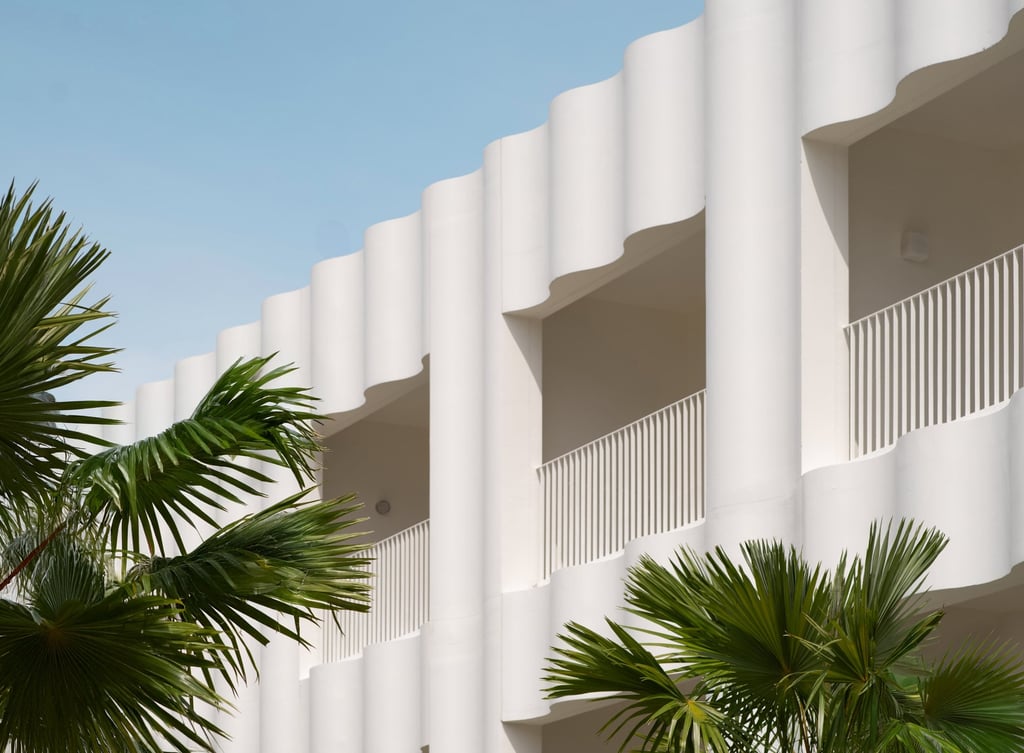 The curvilinear shapes of the buildings are reminiscent of waves. Photo: Handout The curvilinear shapes of the buildings are reminiscent of waves. Photo: Handout