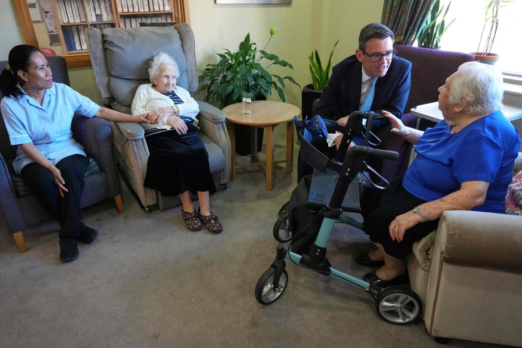 Britain’s Prime Minister Andy Burnham meets residents at social care organisation Jewish Care, in northwest London on Wednesday. Burnham first tried, and failed, to reform social care funding as health minister in 2010. Photo: AFP Britain’s Prime Minister Andy Burnham meets residents at social care organisation Jewish Care, in northwest London on Wednesday. Burnham first tried, and failed, to reform social care funding as health minister in 2010. Photo: AFP
