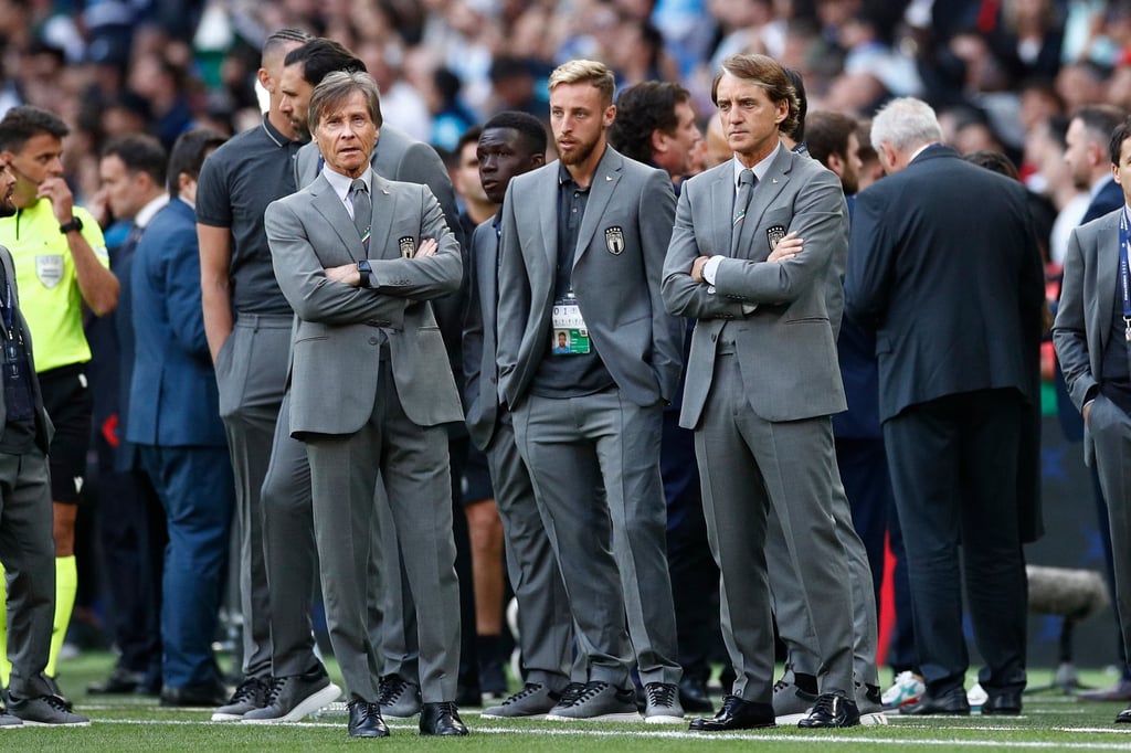 Roberto Mancini (right) before Italy’s Finalissima against Argentina at Wembley in 2022. Photo: Getty Images Roberto Mancini (right) before Italy’s Finalissima against Argentina at Wembley in 2022. Photo: Getty Images