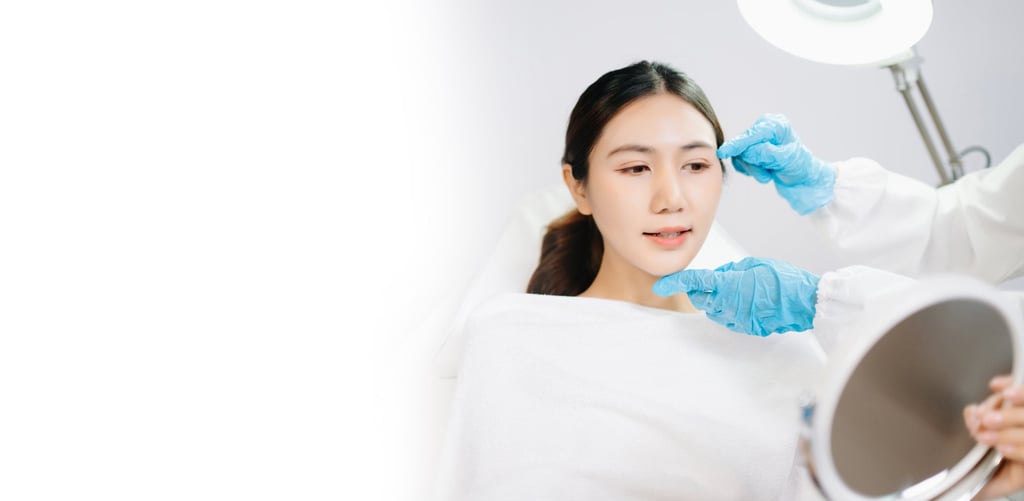 Preparing for treatment with injectables.