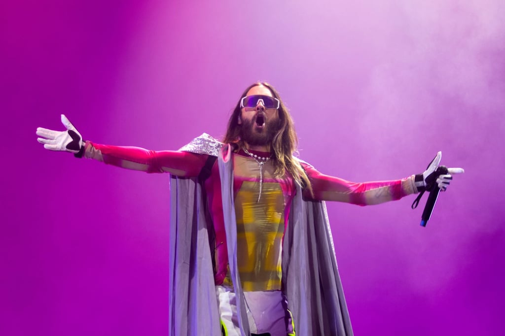 Jared Leto, of Thirty Seconds to Mars, performs at a music festival in Mexico City in November 2023. Photo: AP Jared Leto, of Thirty Seconds to Mars, performs at a music festival in Mexico City in November 2023. Photo: AP