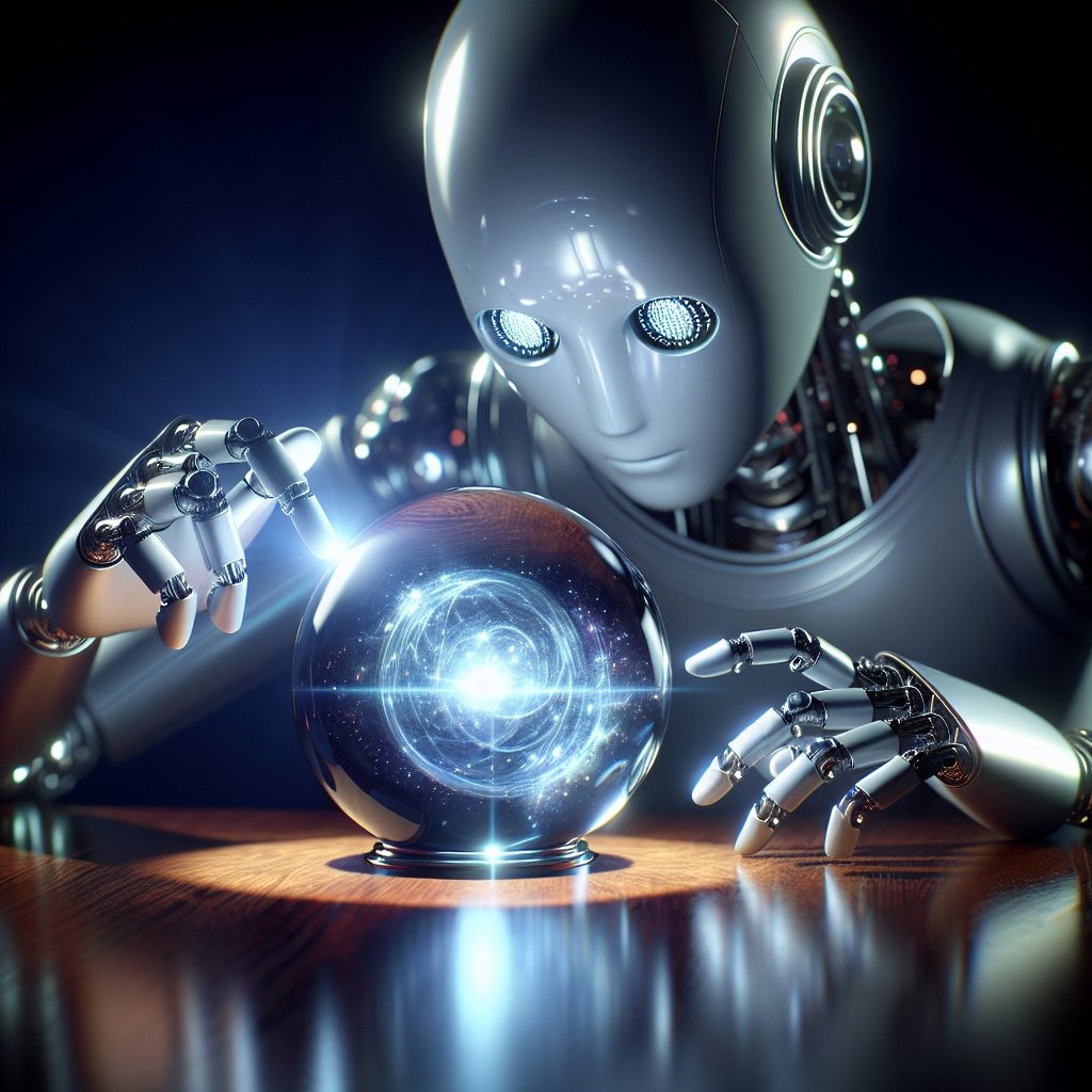 An AI robot looks into a crystal ball. Political leaders worldwide are weighing control of AI technology with market leadership. File photo: Shutterstock An AI robot looks into a crystal ball. Political leaders worldwide are weighing control of AI technology with market leadership. File photo: Shutterstock