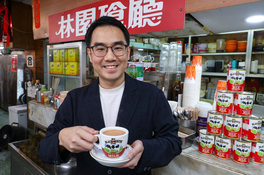 Jayden Looi enjoys a cup of milk tea at Lam Yuen Restaurant in Diamond Hill. Photo: Dickson Lee Jayden Looi enjoys a cup of milk tea at Lam Yuen Restaurant in Diamond Hill. Photo: Dickson Lee