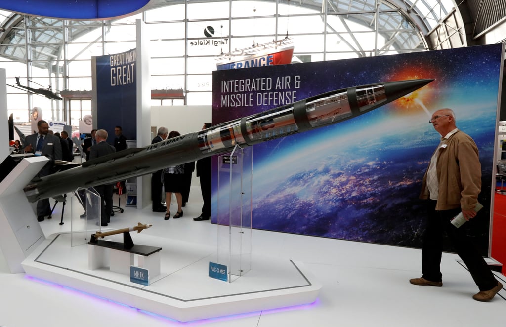 A man looks at a Patriot Advanced Capability (PAC-3) Missile Segment Enhancement model by Lockheed Martin at an international military fair in Kielce, Poland, in September 2017. Photo: Reuters A man looks at a Patriot Advanced Capability (PAC-3) Missile Segment Enhancement model by Lockheed Martin at an international military fair in Kielce, Poland, in September 2017. Photo: Reuters