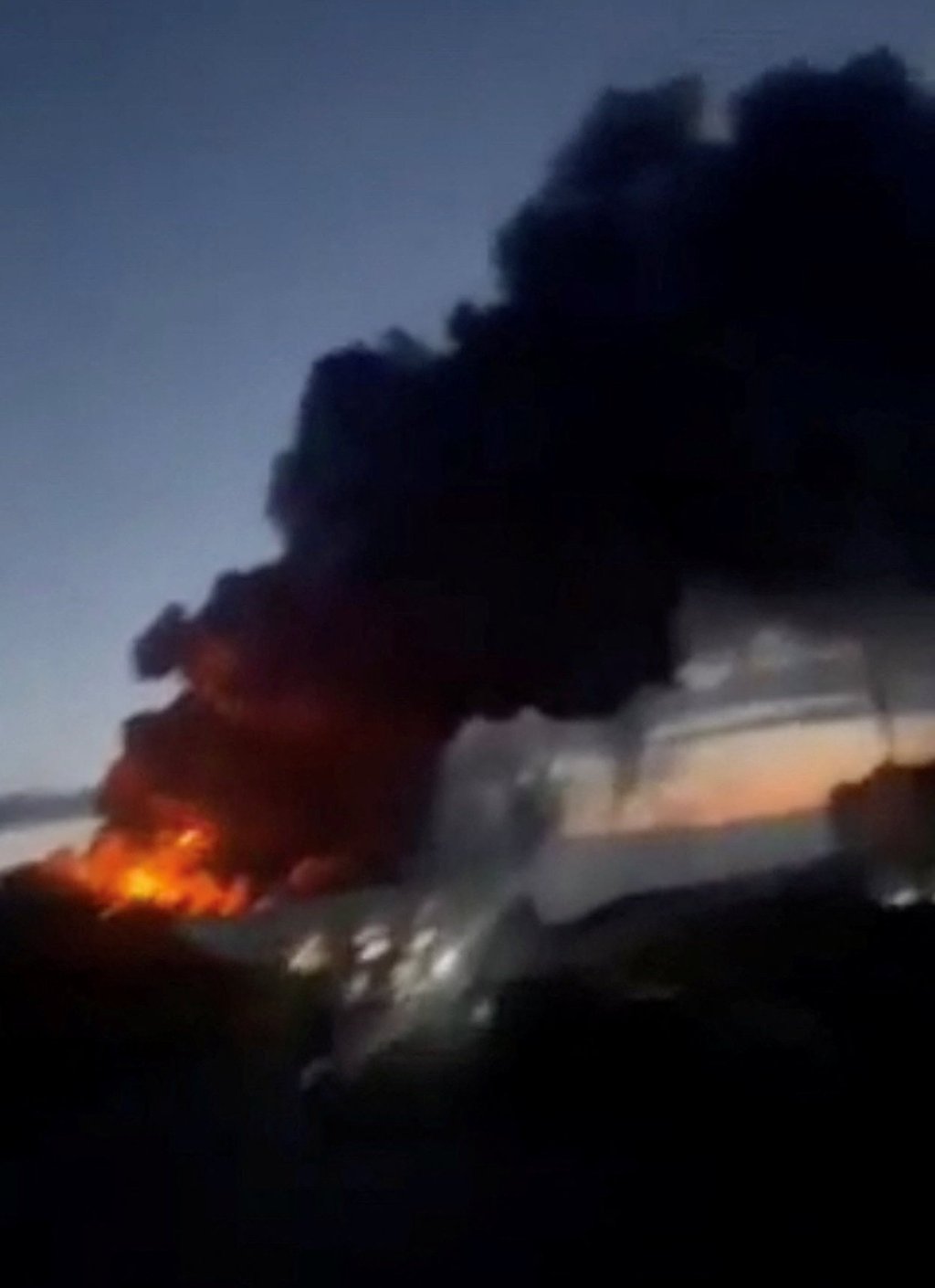 Smoke rises from a Wildberries warehouse after a Ukrainian drone attack in Priovrazhnoe, Russia, on Thursday. Photo: Social media/Reuters