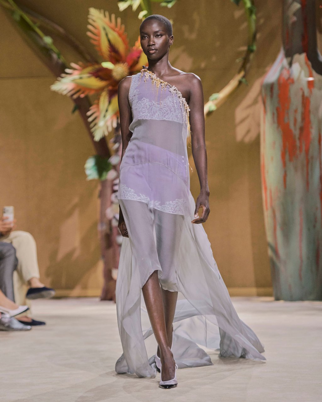Translucent fabrics in soft hues became ethereal dresses at Chanel. Photo: Handout Translucent fabrics in soft hues became ethereal dresses at Chanel. Photo: Handout