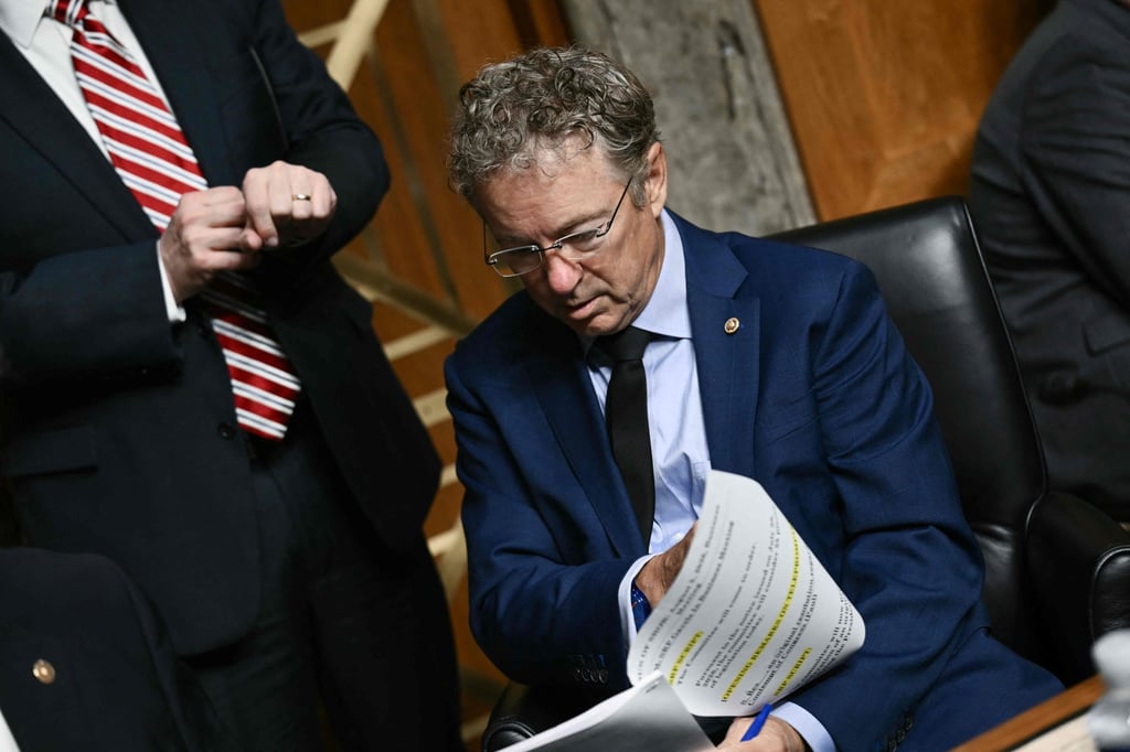 Senator Rand Paul in Washington, DC, on Thursday. Paul has pursued a years-long investigation to try to prove his and other Republicans’ conviction that Fauci orchestrated a cover-up of the coronavirus’ origins. Photo: AFP