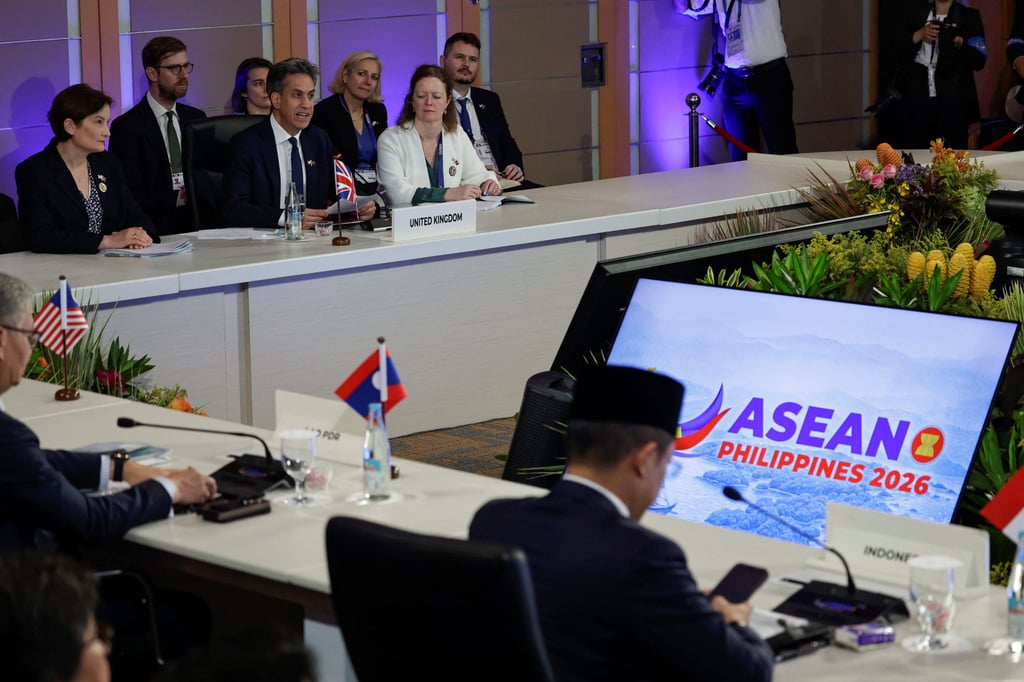 British Foreign Minister Ed Miliband speaks during the Asean Post-Ministerial Conference with the United Kingdom in Metro Manila on July 22. Photo: Pool via Reuters British Foreign Minister Ed Miliband speaks during the Asean Post-Ministerial Conference with the United Kingdom in Metro Manila on July 22. Photo: Pool via Reuters