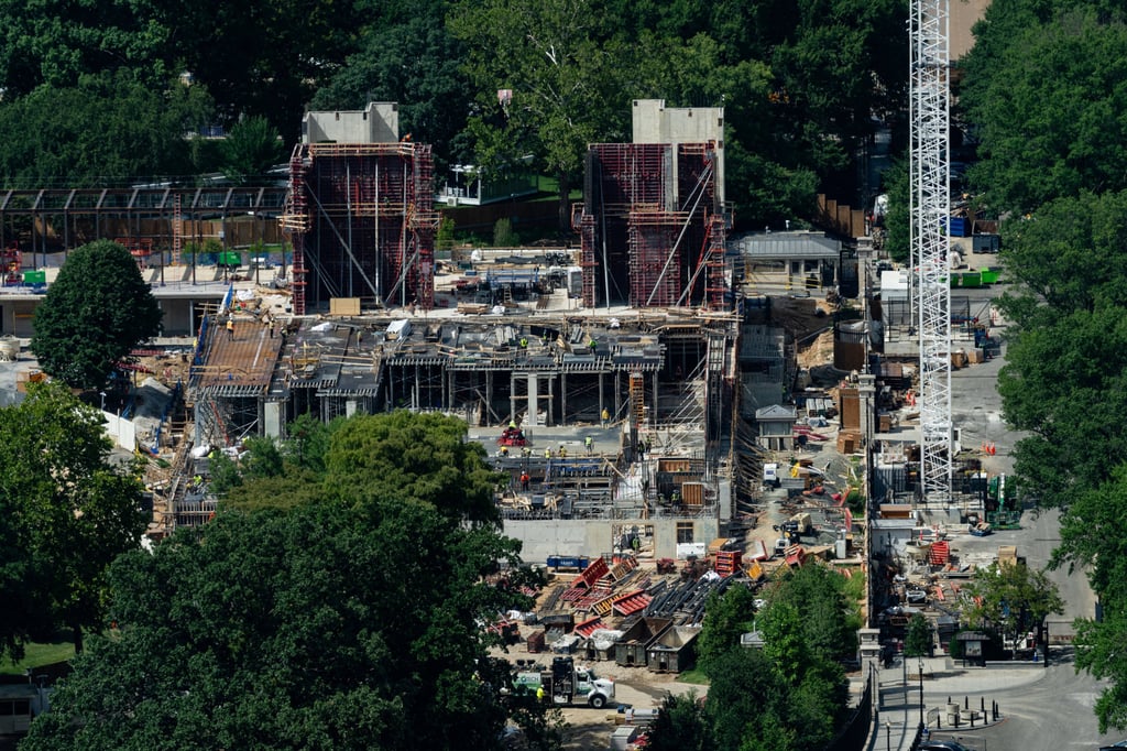 Construction of a ballroom at the White House. The ballroom plan is the grandest of several ‌Trump efforts ‌to reshape central Washington’s landscape of government buildings and national monuments. Photo: Reuters