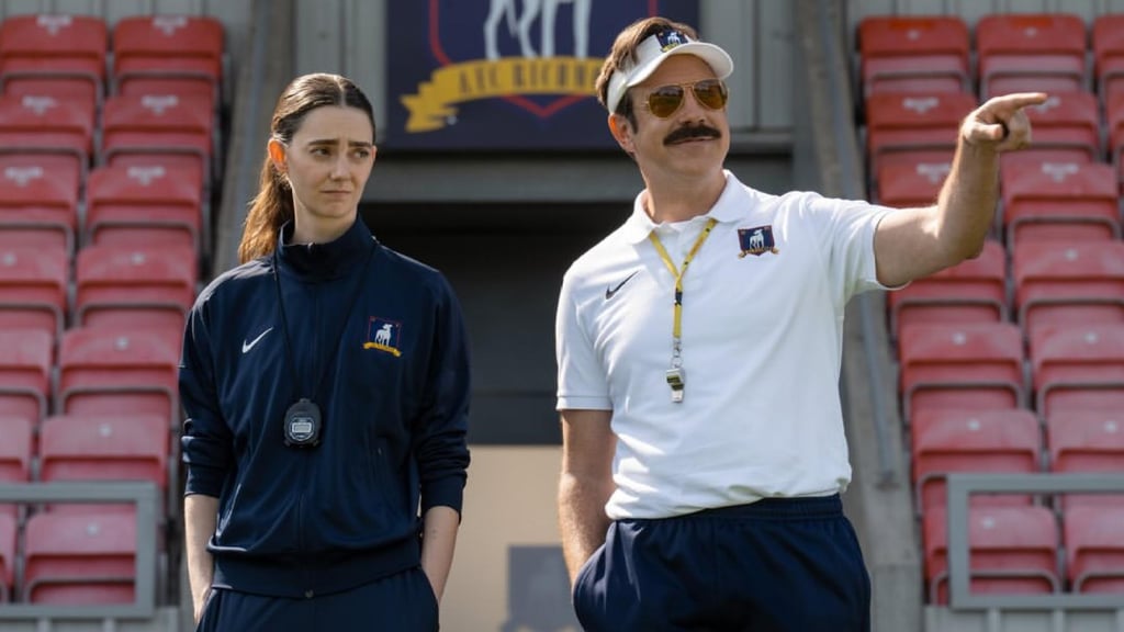 Tanya Reynolds plays Coach Alice in Ted Lasso opposite Jason Sudeikis. Photo: @appletv/Instagram