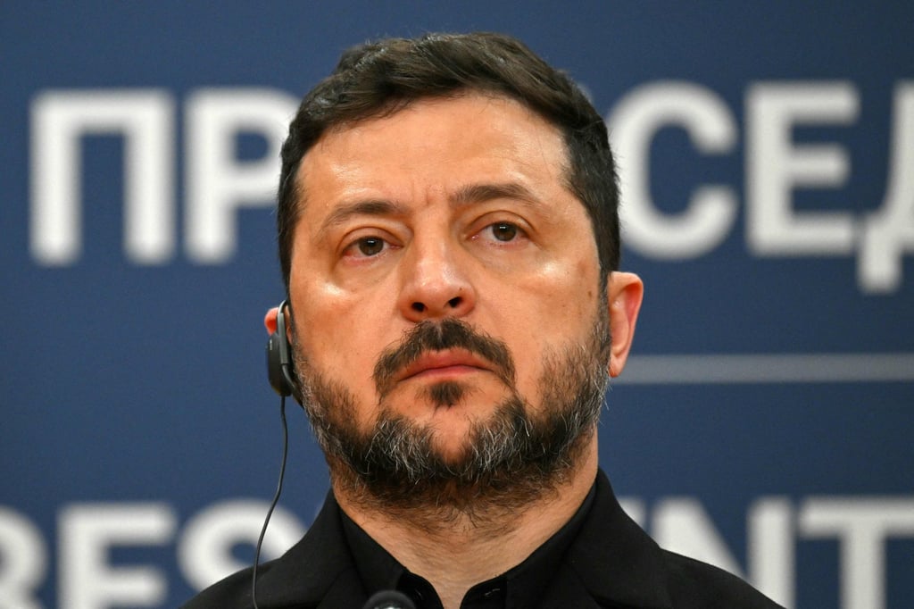 Ukraine’s President Volodymyr Zelensky listens during a joint press conference with Serbia’s President on Saturday. Photo: AFP Ukraine’s President Volodymyr Zelensky listens during a joint press conference with Serbia’s President on Saturday. Photo: AFP