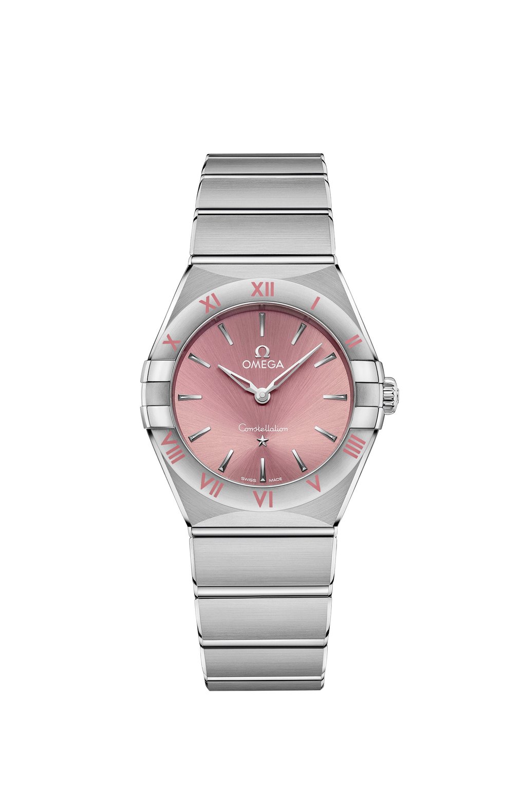The Omega Constellation 28mm with a Blush Rose dial. Photo: Handout The Omega Constellation 28mm with a Blush Rose dial. Photo: Handout