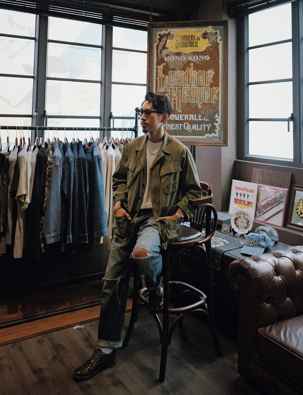 Wayne Lau, the founder of Leather Healer, at the independent boutique’s flagship store in Causeway Bay. Photo: Wayne Lau