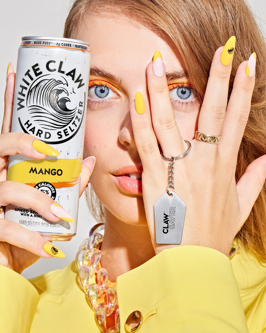 Hard seltzer brand White Claw also launched a matching nails campaign. Photo: Handout Hard seltzer brand White Claw also launched a matching nails campaign. Photo: Handout