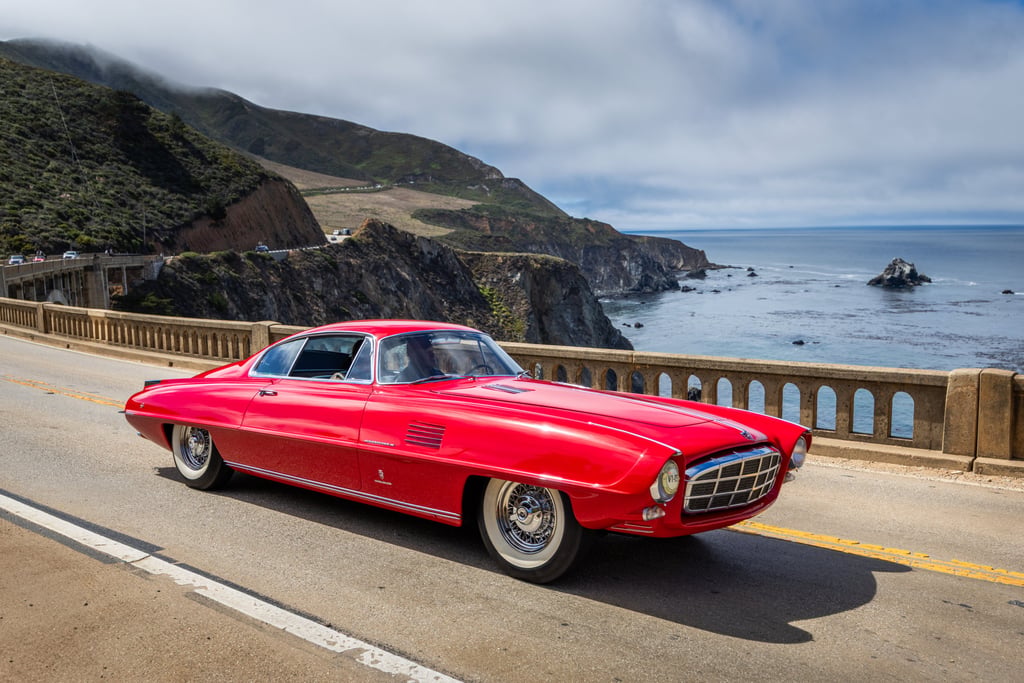 A 1954 DeSoto Adventurer II, at the Pebble Beach Tour d’Elegance in 2025. Photo: Rolex/Tom O’Neal