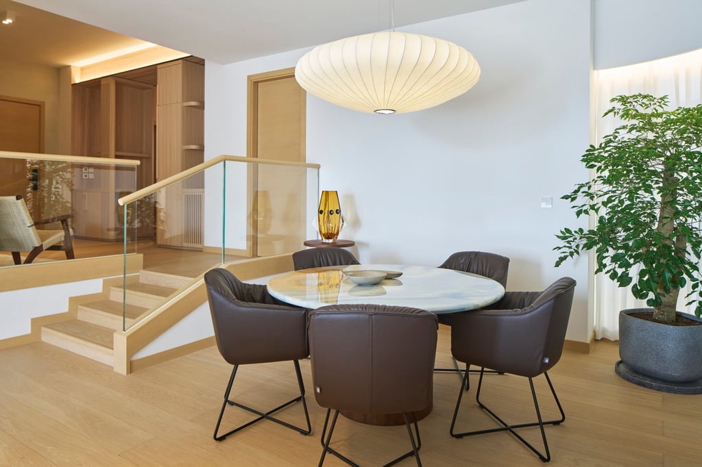 The dining area in the Repulse Bay home designed by Prague Design Hub. Photo: Alex Poon