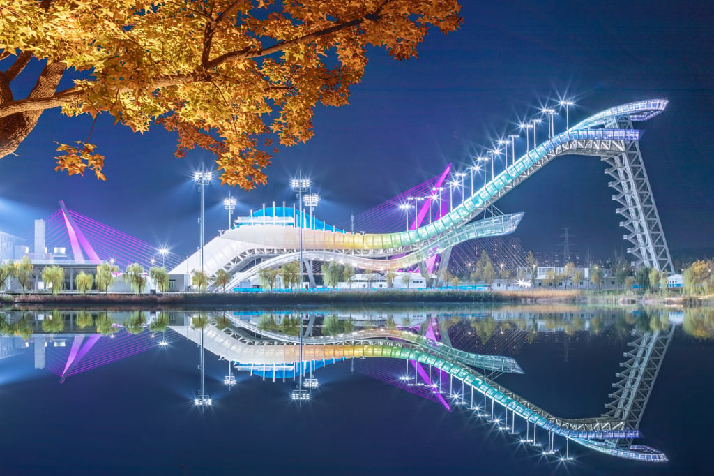 Big Air Shougang, the world’s first permanent big air venue built for the 2022 Winter Olympics in Beijing, is emblematic of China’s rising interest in winter sports. Photo: VCG via Getty Images