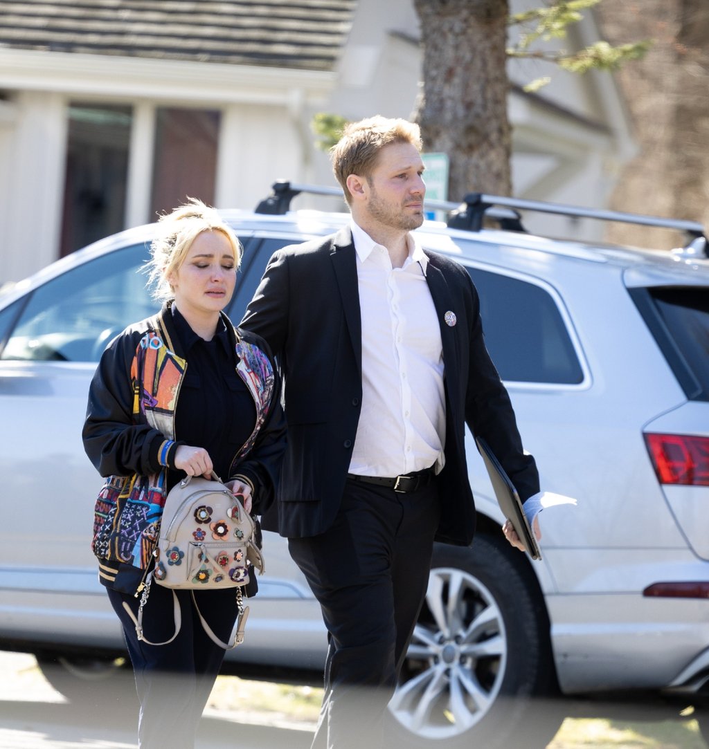 Hayden Panettiere and Brian Hickerson at the celebration of life for Panettiere’s younger brother Jansen in New York in 2023. Photo: Getty Images