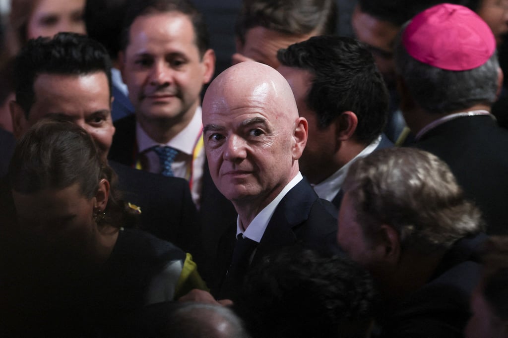 Fifa head Gianni Infantino at the inauguration of Colombian President Abelardo De La Espriella earlier this month. Photo: Reuters Fifa head Gianni Infantino at the inauguration of Colombian President Abelardo De La Espriella earlier this month. Photo: Reuters