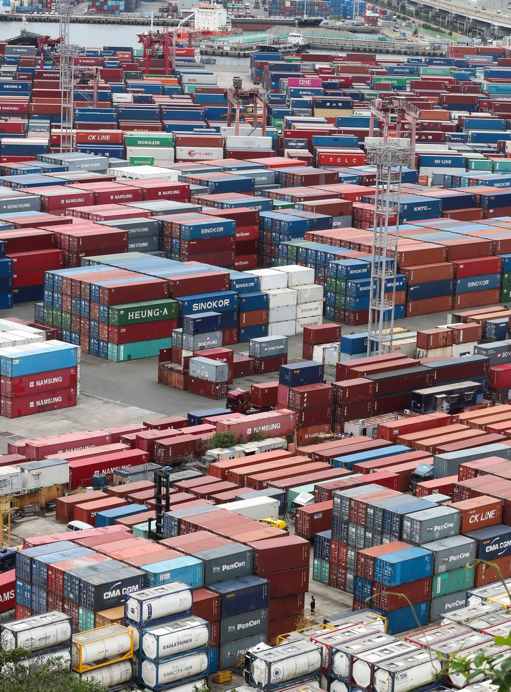Containers stacked at a pier in South Korea’s port city of Busan in August 2022. Photo: EPA-EFE Containers stacked at a pier in South Korea’s port city of Busan in August 2022. Photo: EPA-EFE