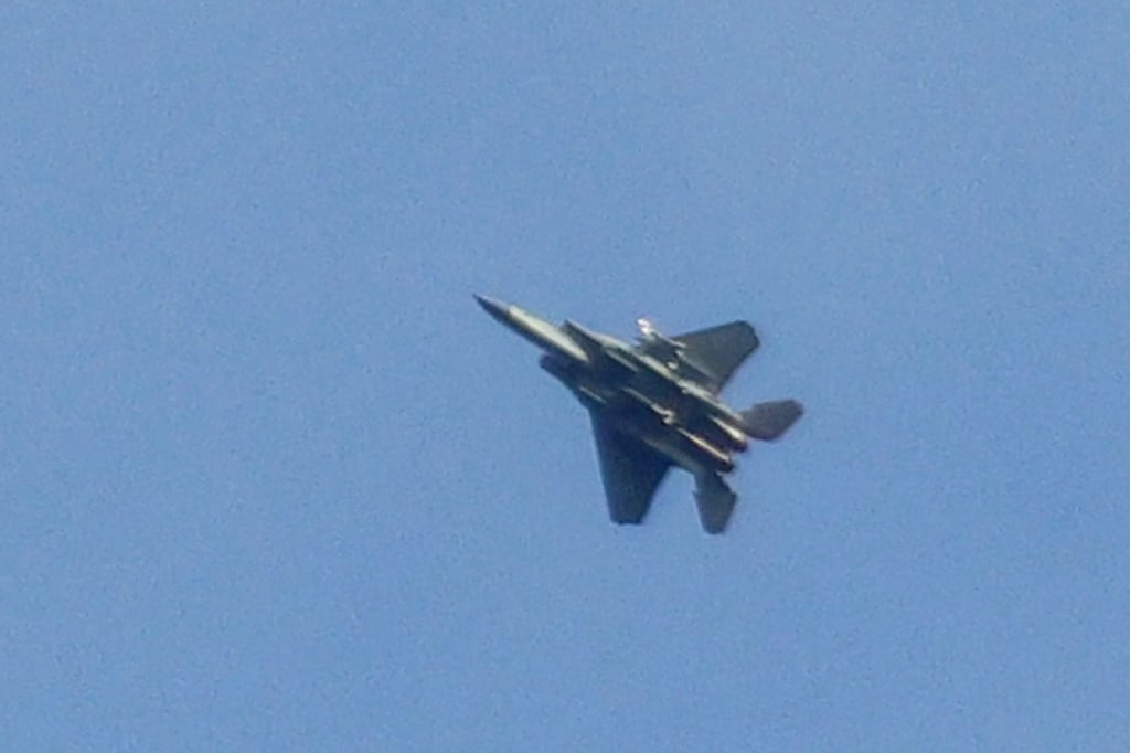 An Israeli fighter jet flies over southern Lebanon in April. On Tuesday, Israel bombed a military airfield in Syria near the Turkish border. Photo: AFP An Israeli fighter jet flies over southern Lebanon in April. On Tuesday, Israel bombed a military airfield in Syria near the Turkish border. Photo: AFP