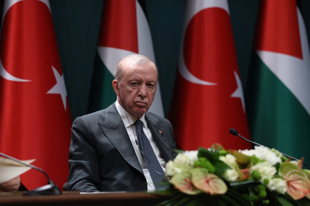 Turkish President Recep Tayyip Erdogan at a press conference in Ankara, Turkey, earlier in August. Photo: EPA Turkish President Recep Tayyip Erdogan at a press conference in Ankara, Turkey, earlier in August. Photo: EPA